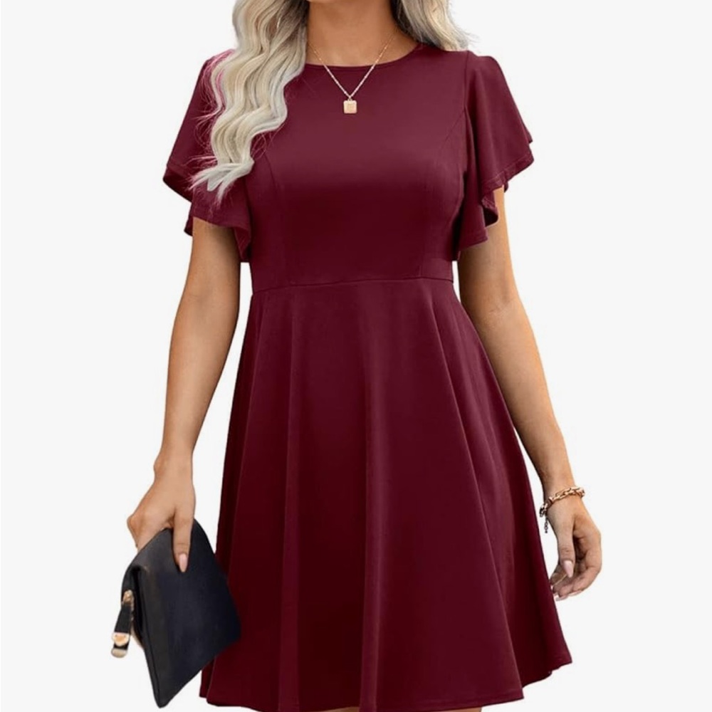 Casual Ruffle Sleeve Cocktail Dress